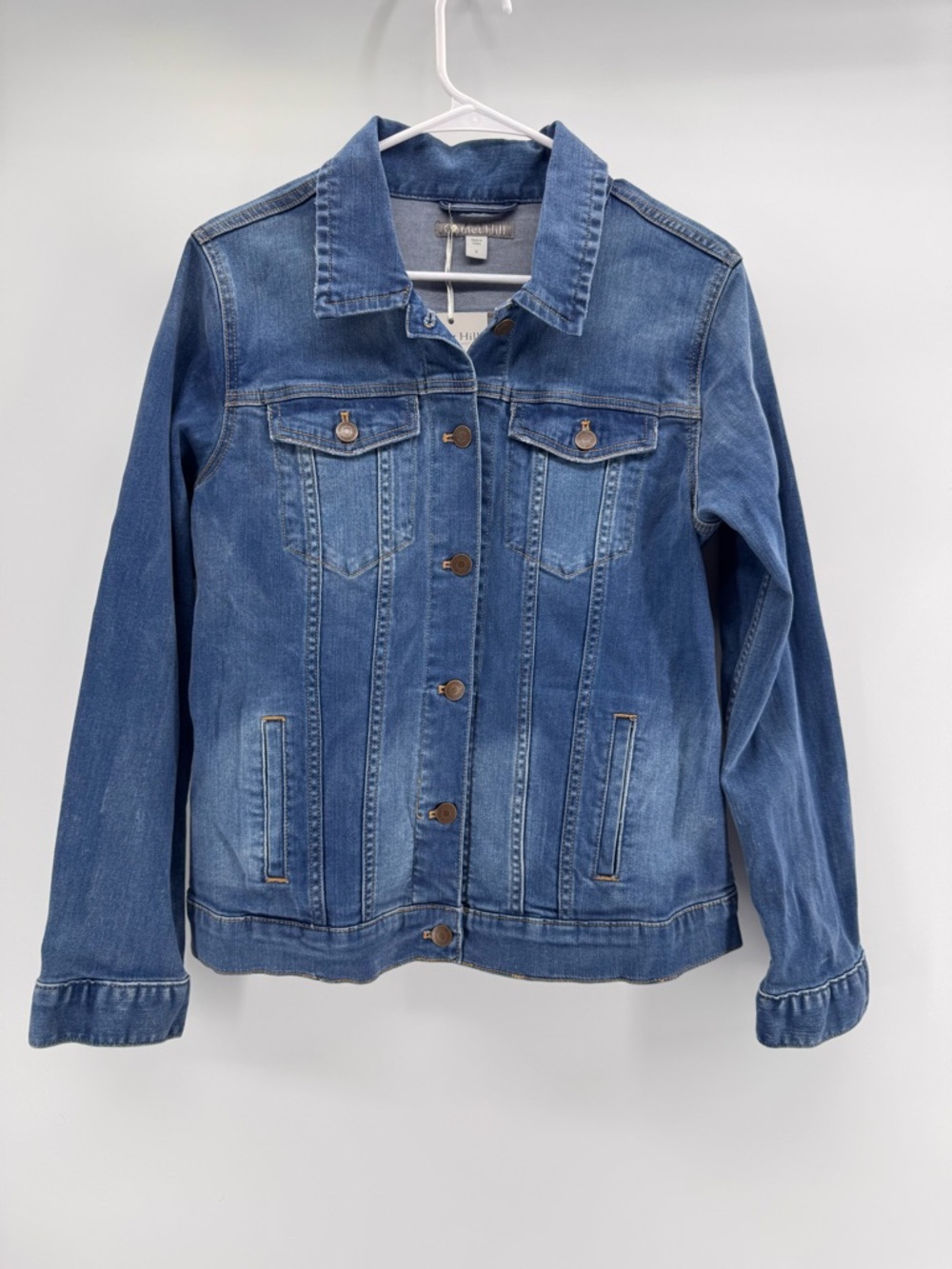 NWT Garnet Hill Relaxed Organic Cotton Denim Jacket – Medium Wash – Size 6